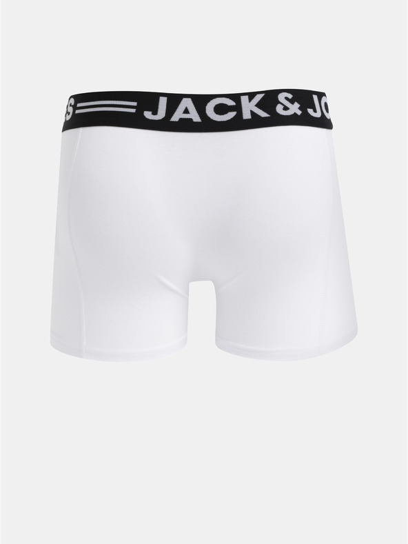 Jack & Jones Súprava troch bielych pánskych boxeriek Jack & Jones Sense