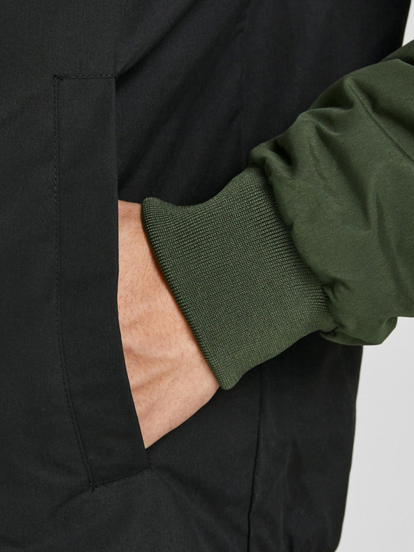 Jack & Jones Čierno-zelená pánska bunda Jack & Jones Rush