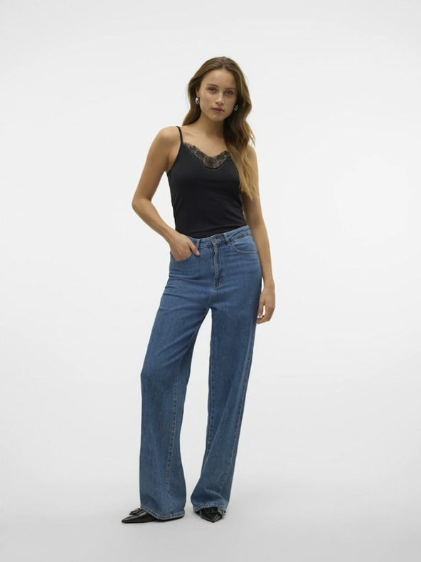 Vero Moda Čierne tielko s čipkou VERO MODA Inge