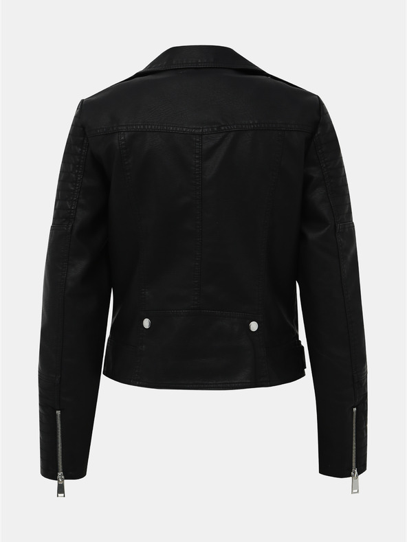 Vero Moda VERO MODA Kerriultra čierna kožená bunda s krivkami