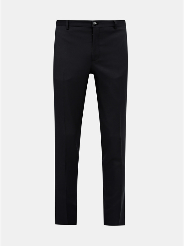Jack & Jones Čierne oblekové nohavice Jack & Jones Solaris zo zmesi vlny slim fit