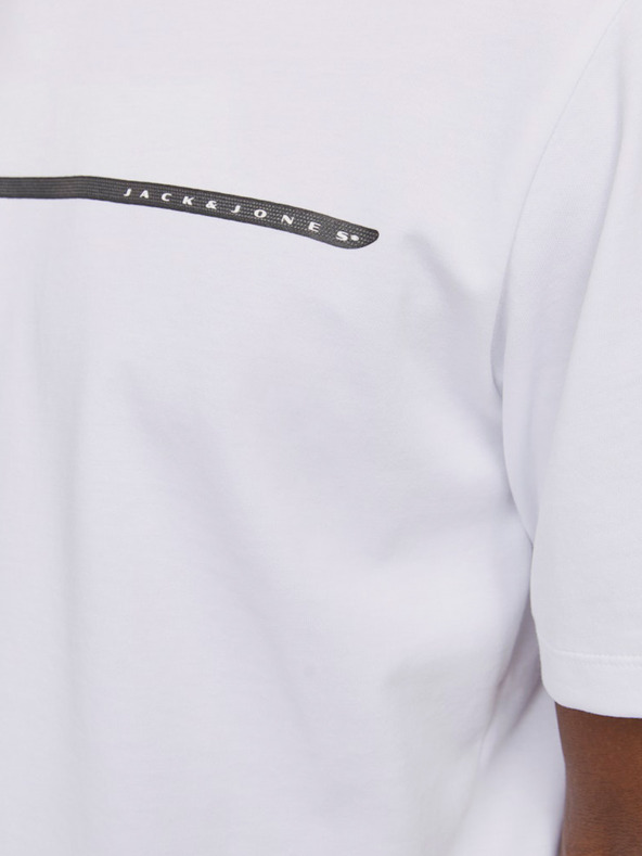 Jack & Jones Biele pánske tričko Jack & Jones Fusion
