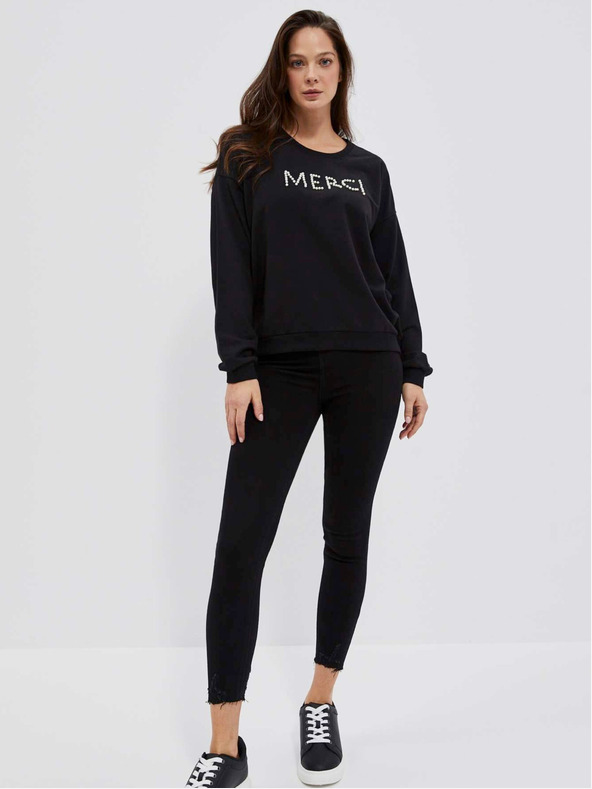 Moodo Čierna dámska mikina Moodo