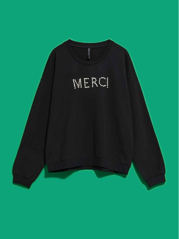 Moodo Čierna dámska mikina Moodo