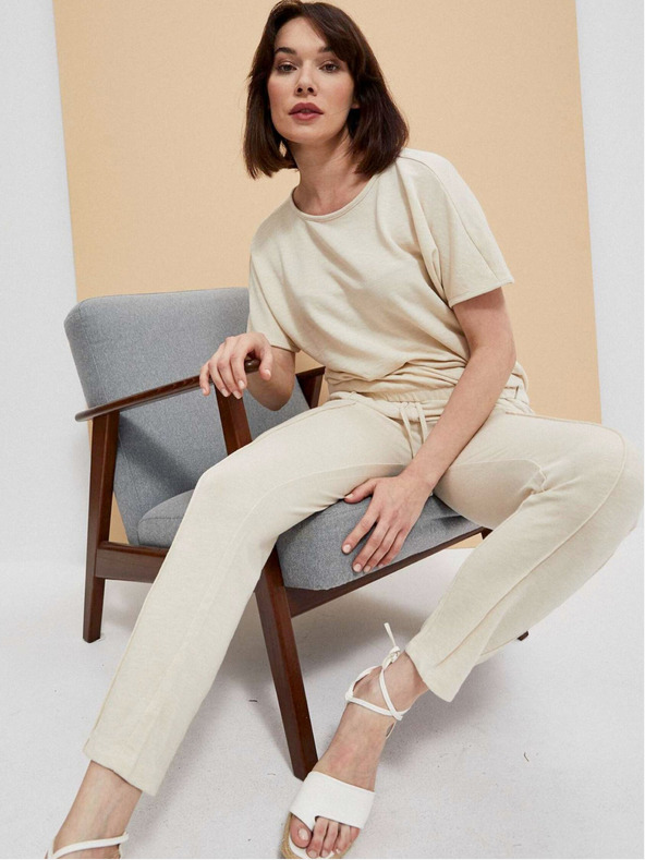 Moodo Béžové dámske tepláky Moodo