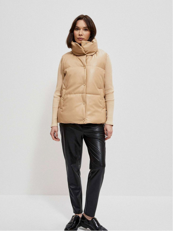 Moodo Béžová dámska prešívaná vesta Moodo