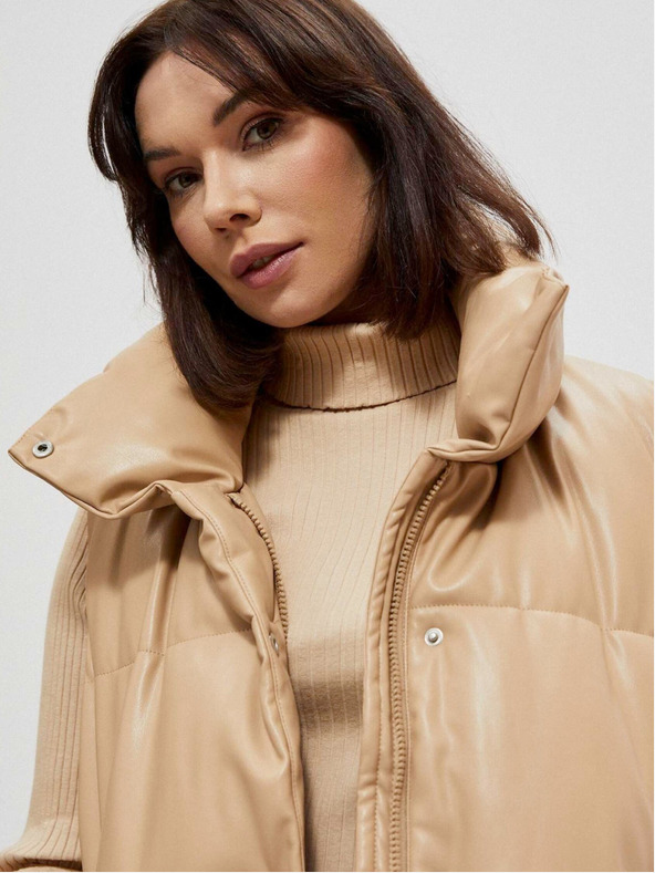 Moodo Béžová dámska prešívaná vesta Moodo