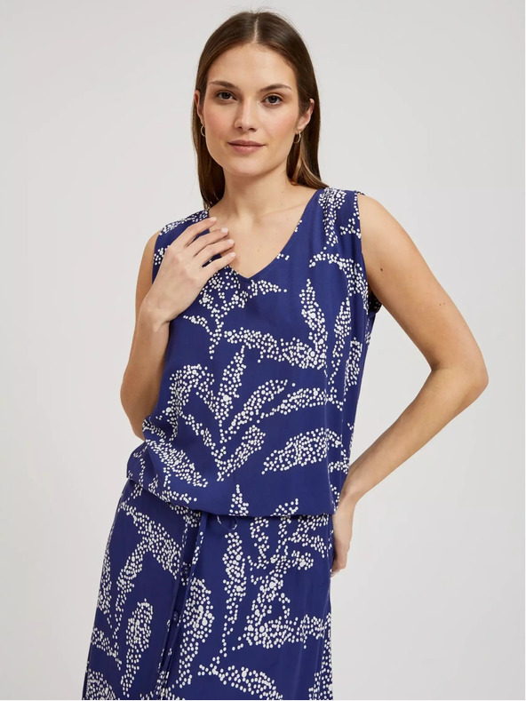 Moodo Modrý vzorovaný top Moodo