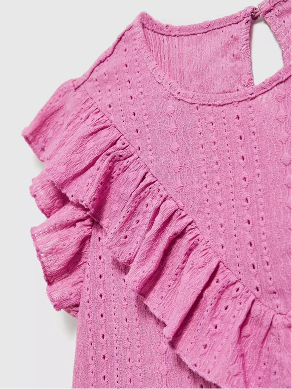 Moodo Ružová blúzka s volánikmi Moodo