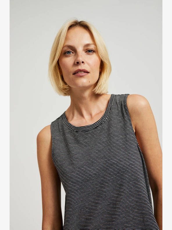 Moodo Čierny pruhovaný top Moodo