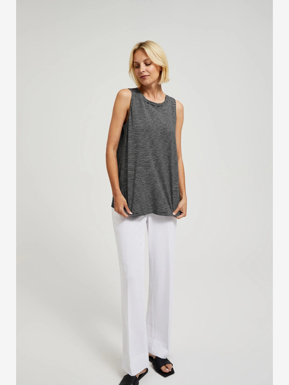 Moodo Čierny pruhovaný top Moodo