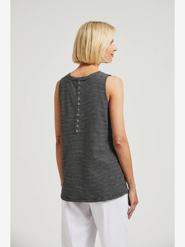 Moodo Čierny pruhovaný top Moodo