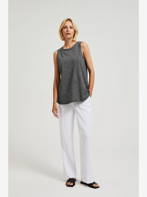 Moodo Čierny pruhovaný top Moodo