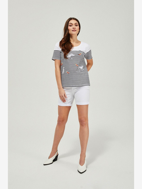 Moodo Biele dámske šortky Moodo