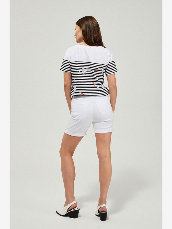 Moodo Biele dámske šortky Moodo