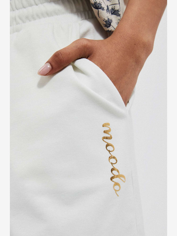 Moodo Biele dámske tepláky Moodo