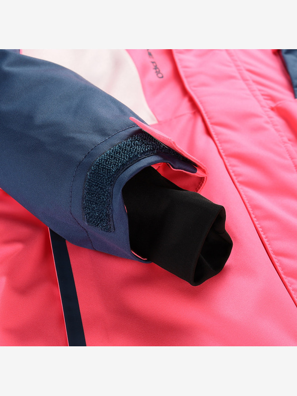 ALPINE PRO Detská lyžiarska bunda s ptx snehovou membránou ALPINE PRO DEARO neon knockout pink