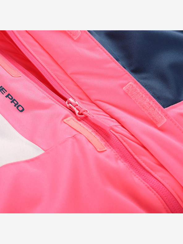 ALPINE PRO Detská lyžiarska bunda s ptx snehovou membránou ALPINE PRO DEARO neon knockout pink