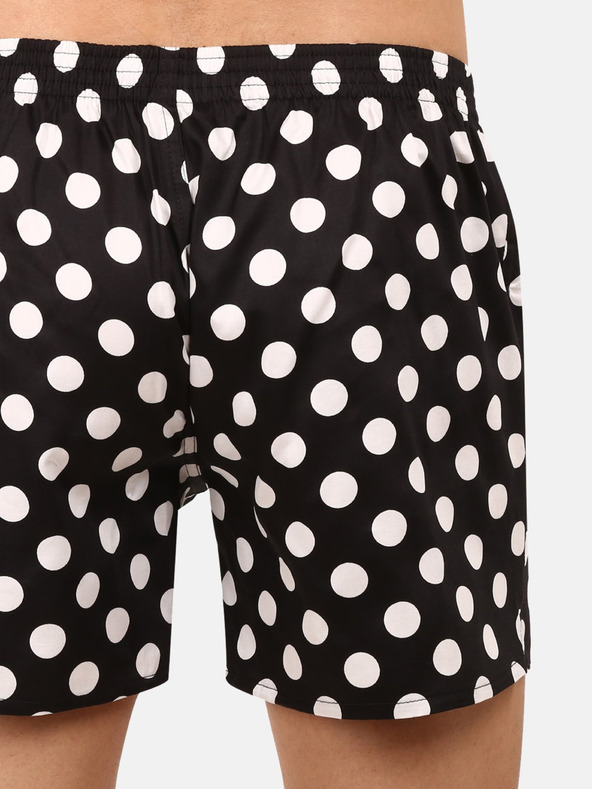 Styx Čierne pánske šortky Styx premium art Polka dots
