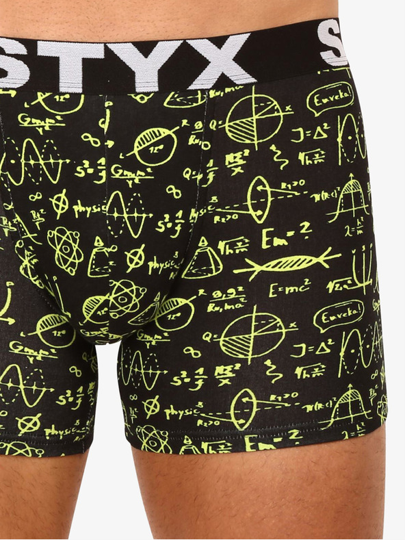 Styx Čierne pánske vzorované boxerky Styx
