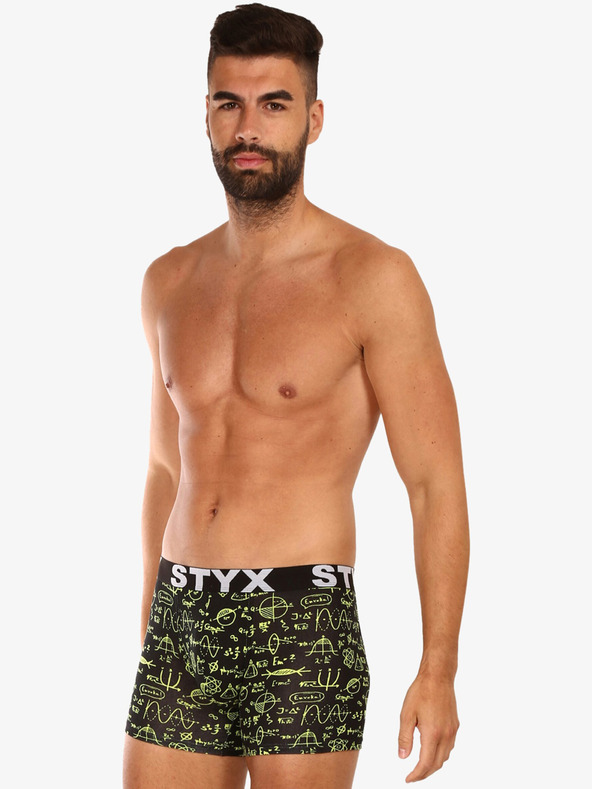 Styx Čierne pánske vzorované boxerky Styx