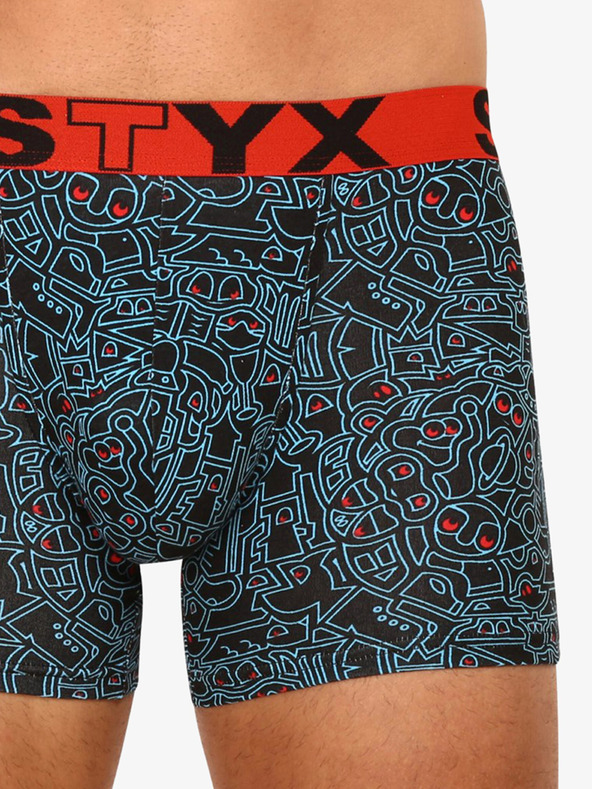 Styx Čierne pánske vzorované boxerky Styx