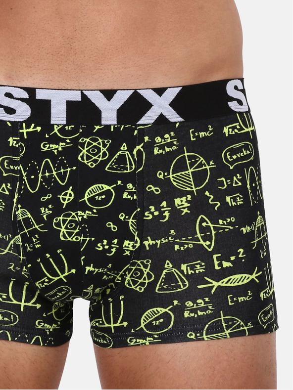 Styx Žlto-čierne pánske boxerky Styx Physics