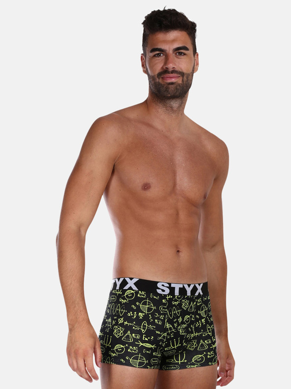 Styx Žlto-čierne pánske boxerky Styx Physics