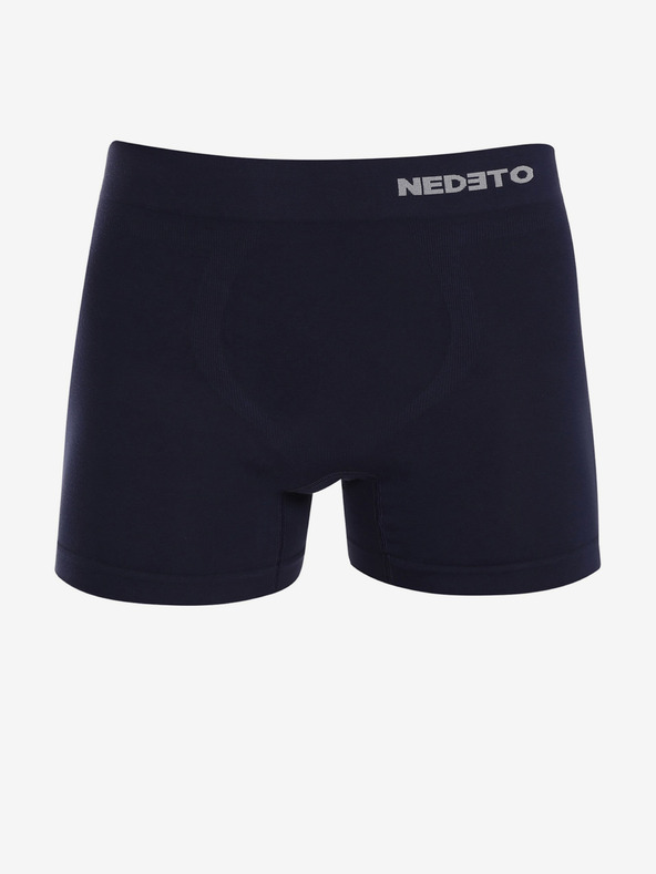 Nedeto Tmavomodré pánske bezšvové bambusové boxerky Nedeto