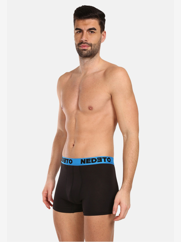 Nedeto Súprava troch pánskych boxeriek v čiernej farbe Nedeto