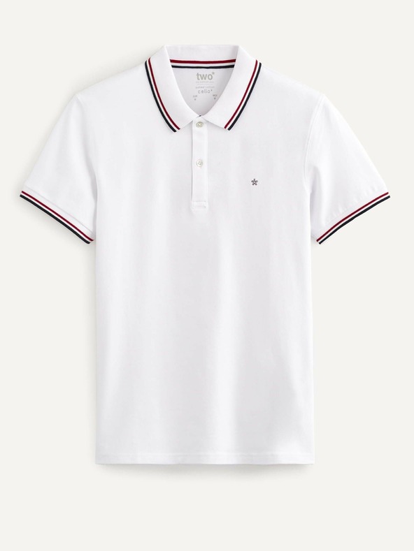Celio Biele pánske polo tričko Celio Necetwo