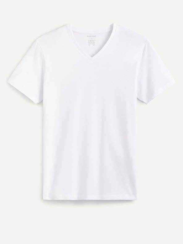 Celio Biele pánske základné tričko Celio Neuniv