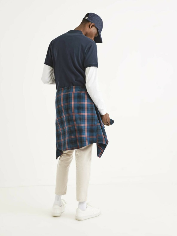 Celio Tmavomodrá pánska polokošeľa Celio