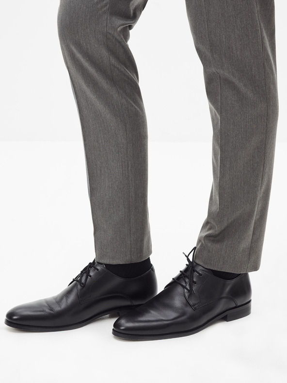 Celio Čierne kožené poltopánky Celio Rytaly