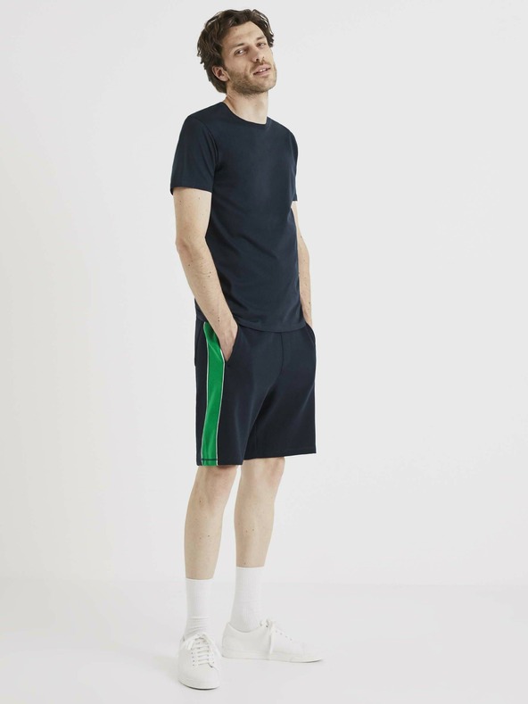 Celio Tmavomodré základné tričko Celio Tebase