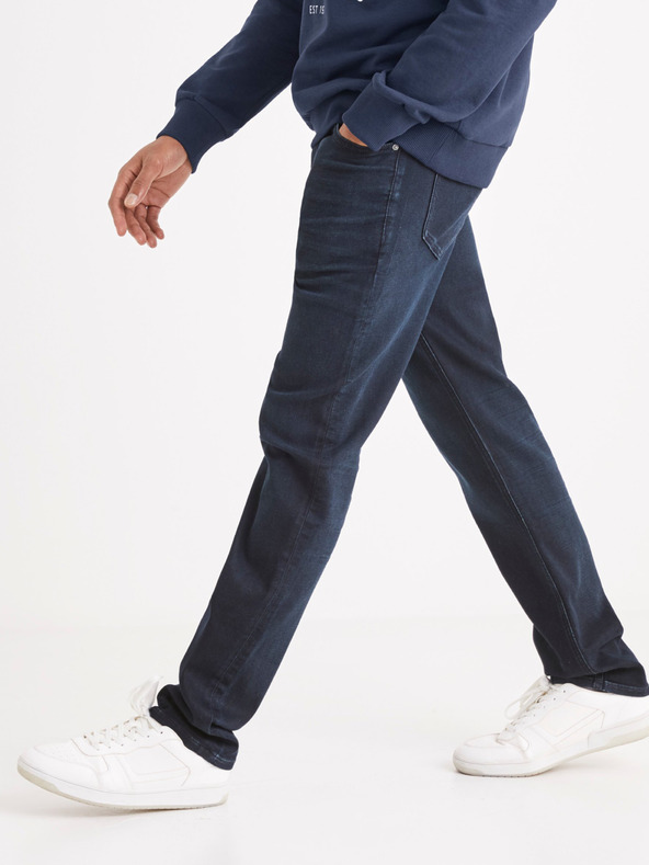 Celio Tmavomodré pánske džínsy Celio C15 rovného strihu