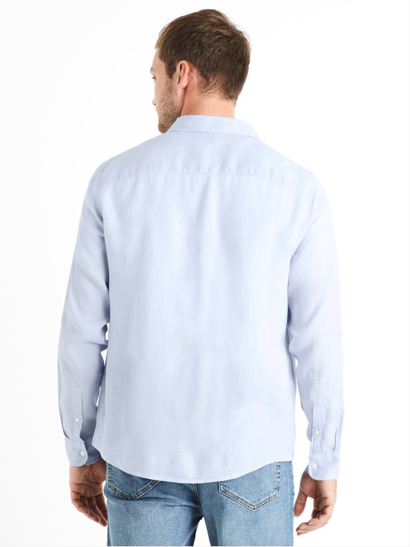 Celio Svetlomodrá pánska ľanová košeľa Celio Daflix