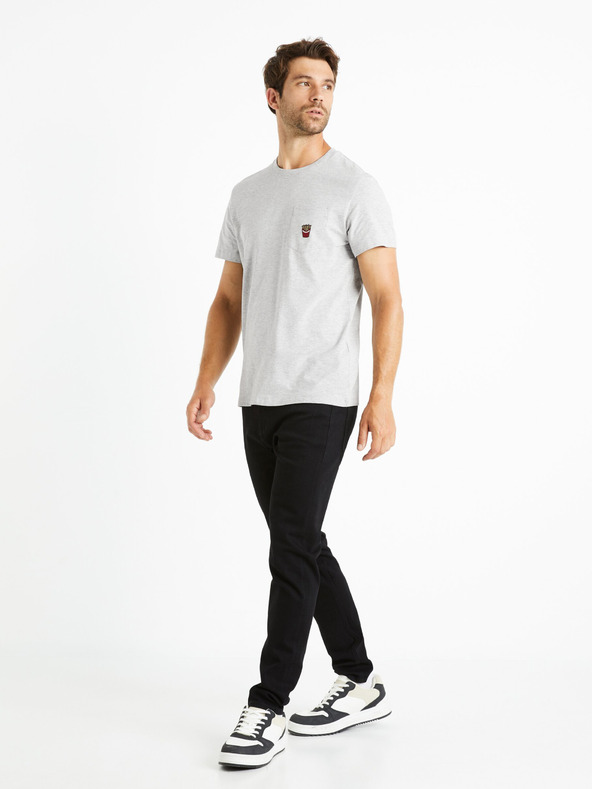 Celio Čierne pánske slim fit džínsy Celio Foslim