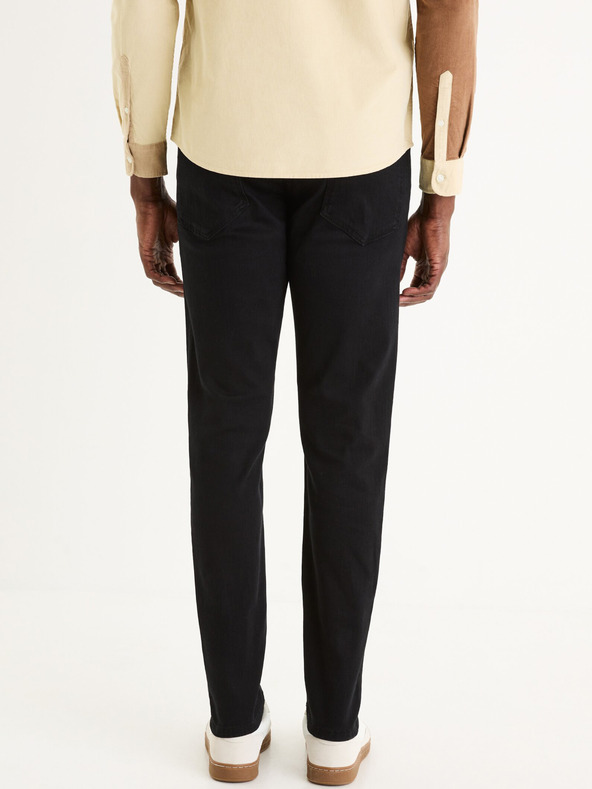 Celio Čierne pánske slim fit džínsy Celio Dow