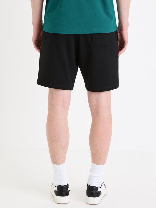 Celio Čierne pánske teplákové šortky Celio Goshort