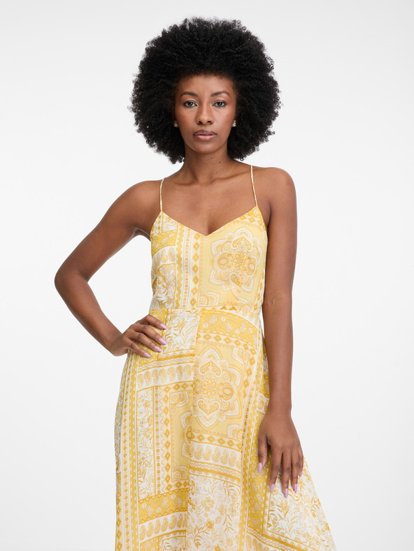 Orsay Žlté dámske midi šaty ORSAY