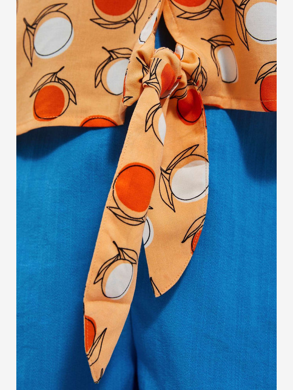 Moodo Oranžové vzorované tričko Moodo