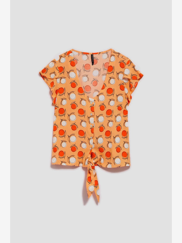Moodo Oranžové vzorované tričko Moodo