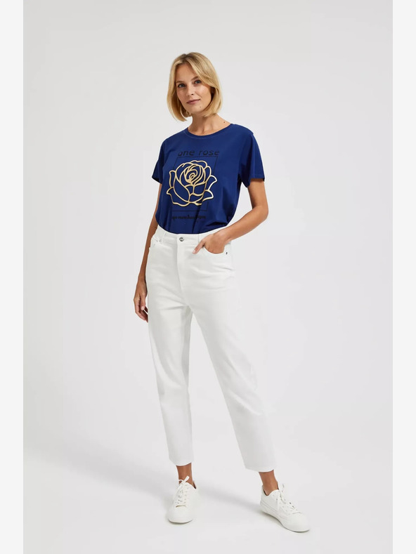 Moodo Tmavomodré tričko s potlačou Moodo