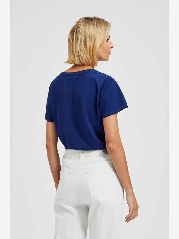 Moodo Tmavomodré tričko s potlačou Moodo