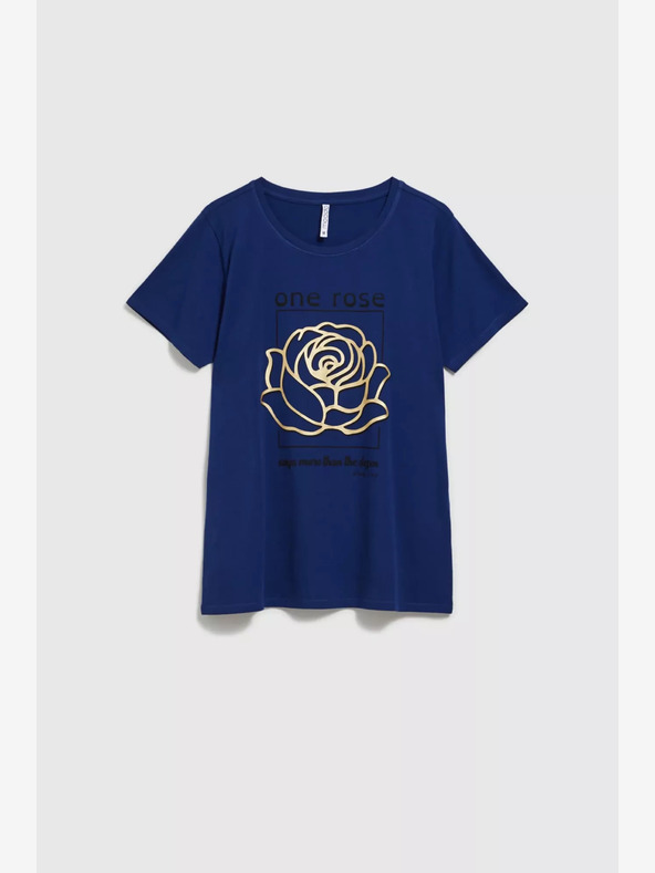 Moodo Tmavomodré tričko s potlačou Moodo