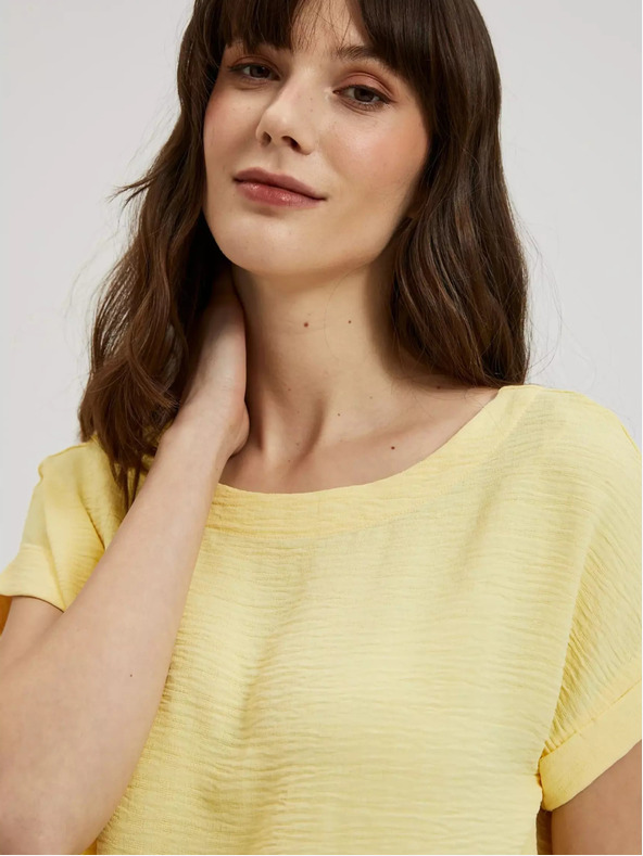 Moodo Žlté tričko s krátkym rukávom Moodo