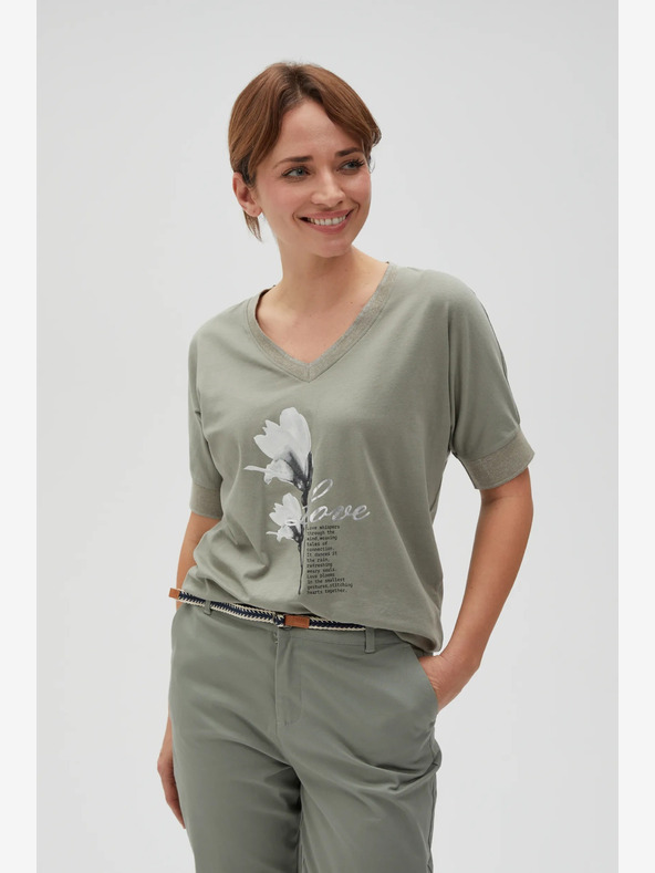 Moodo Svetlozelené dámske tričko Moodo