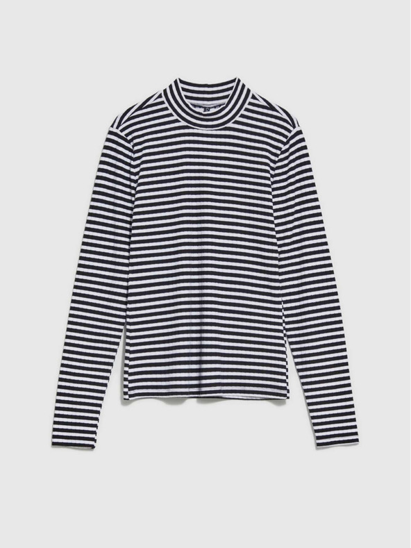 Moodo Bielo-čierna dámska pruhovaná košeľa Moodo