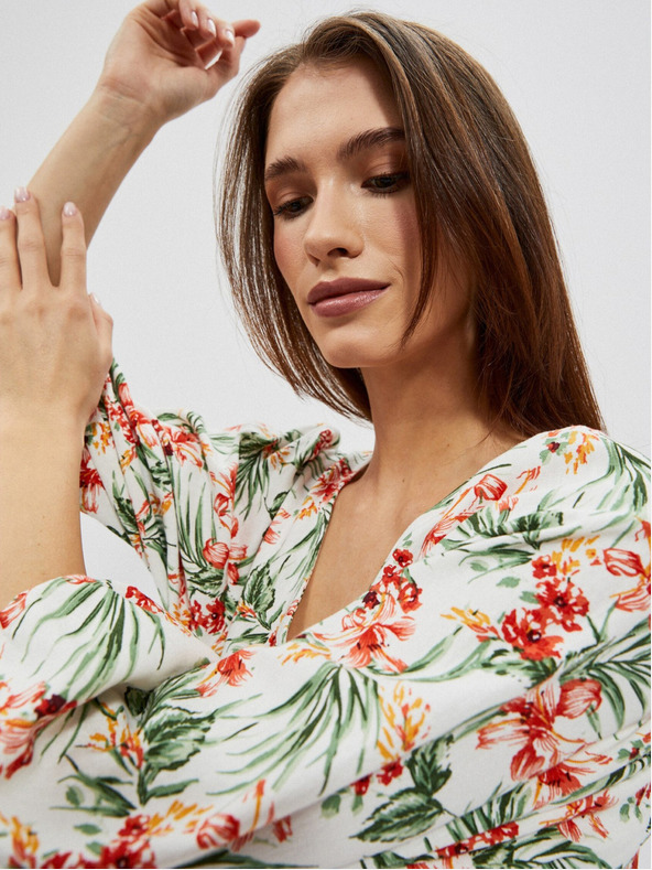 Moodo Biele dámske vzorované šaty Moodo